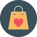 commerce and shopping,heart,shopping,love,love and romance,romantic,shopper,shopping bag,paper bag ok 